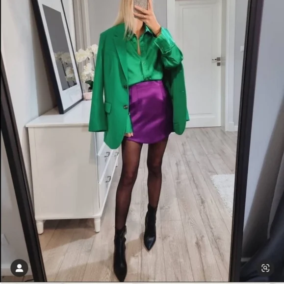 Zara * Bloggers Favorite Mini Purple Skirt - Picture 8 of 16